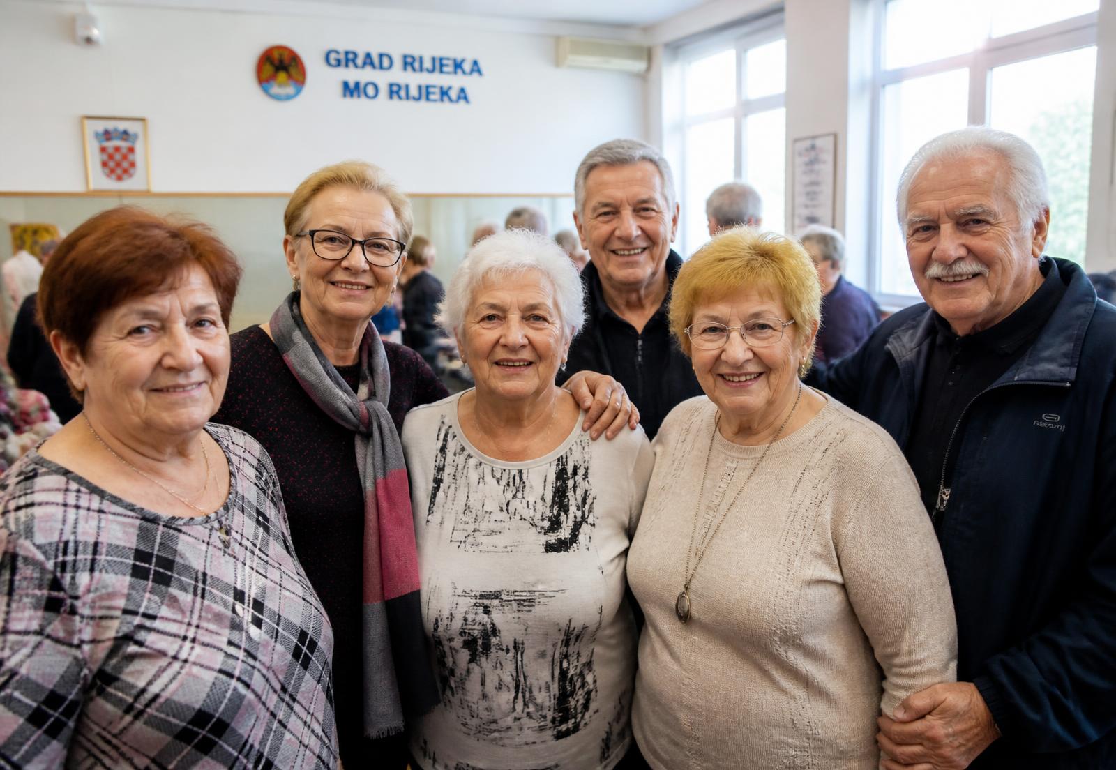 Members of the association gathered in a community hall in Rijeka